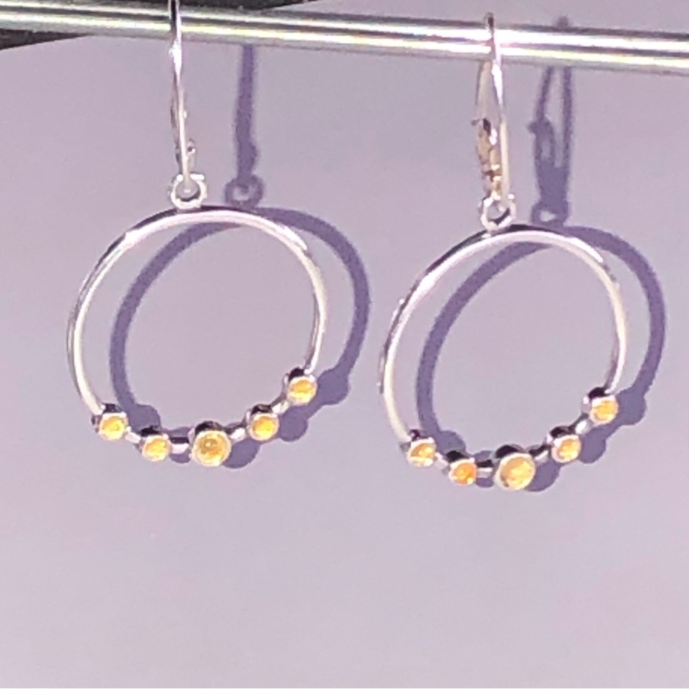 Pandora Citrine Compose Earrings 925 Ale